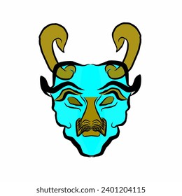 illustration of an angry bull 