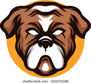 illustration of an angry bulldog head