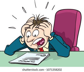 Illustration of an angry businessman. Businessman in rage, anger emotion, facial expression, emoticon
