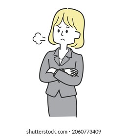 Illustration of angry businessman woman