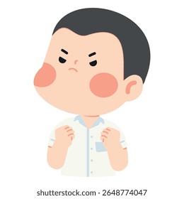 Illustration of an Angry Cartoon Boy student