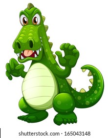 Illustration of an angry crocodile on a white background