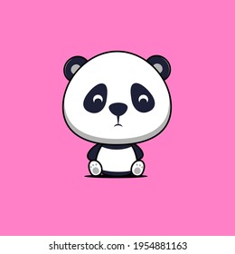 ilustración de diseño de vector de panda lindo y enfadado