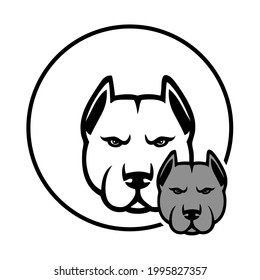 illustration of a angry dog ​​head with circle design