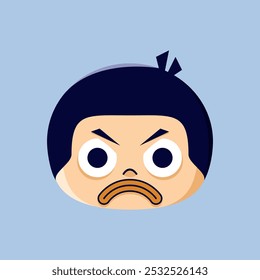 Illustration of an angry emoticon. Suitable for stickers, children's book icons, and completing a graphic design work