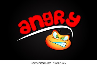 illustration of angry expression of lip with smiley