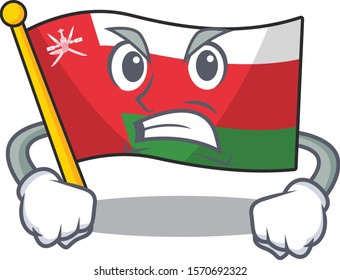 illustration of Angry flag oman mascot vector illustration