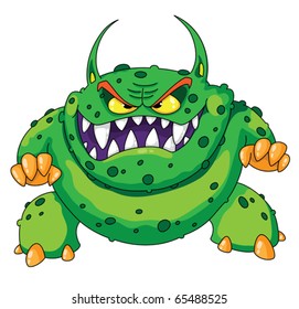 illustration of a angry green monster