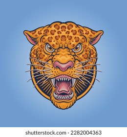illustration of angry leopard logo