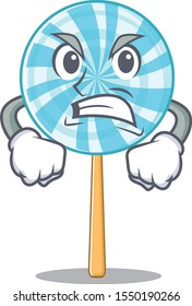 illustration of angry lollipop mascot vector illustration