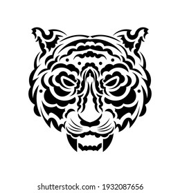 An illustration of an angry looking tiger mascot animal character. Vector