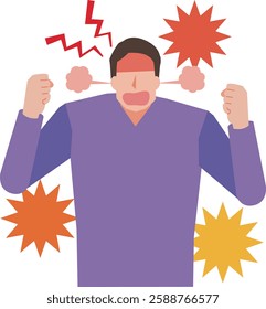 Illustration of an angry man