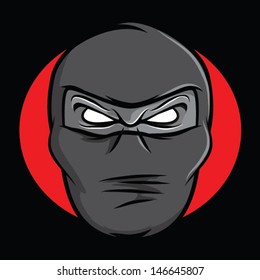 Illustration of an angry masked ninja