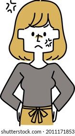 Ilustración de una mamá enojada