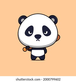 Illustration wütender Panda mit einem Baseballschläger-Vektordesign