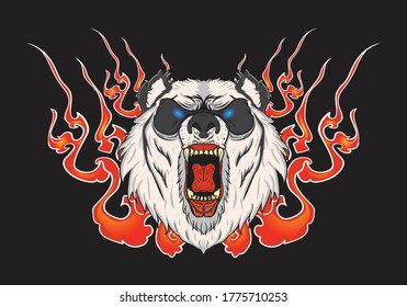 illustration of angry panda face