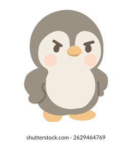 Ilustração de um animal de pinguim irritado