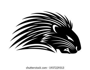 Illustration With Angry Porcupine Icon On White Background.