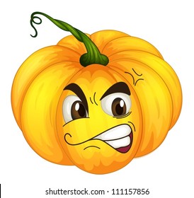 Illustration of an angry pumpkin