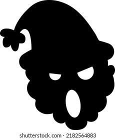 Illustration of angry santa, silhouette