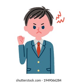 Illustration of an angry schoolboy