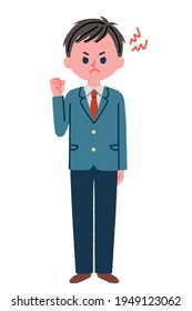 Ilustración de un escolar furioso