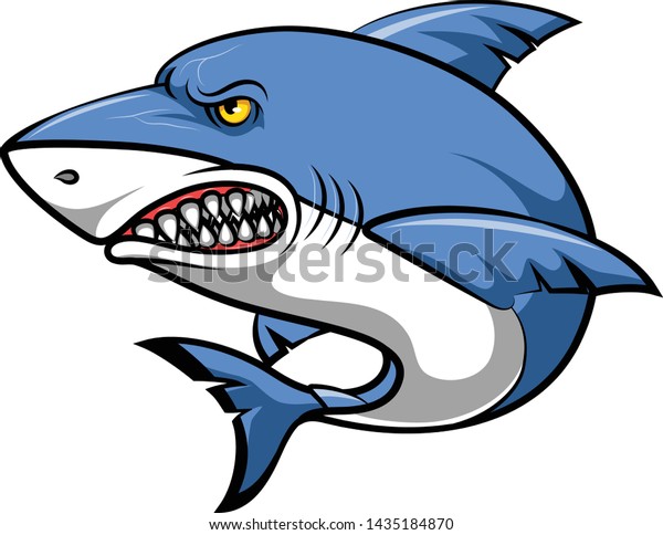 Illustration Angry Shark Cartoon Stock Vector (Royalty Free) 1435184870 ...