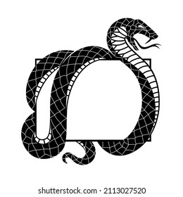 Illustration of angry snake icon isolated on white background.