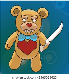 Illustration of an angry TEDDY BEAR