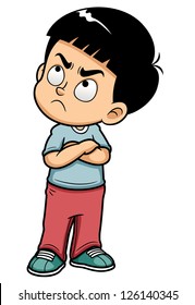 illustration of Angry teenage boy