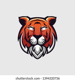 illustration of an angry tiger head. illustrations can be used for logos, emblems, wallpapers, can be used for digital and print