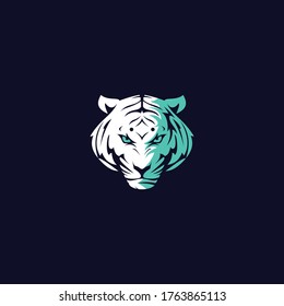 illustration of angry tiger head shape