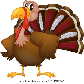 Illustration of an angry turkey on a white background