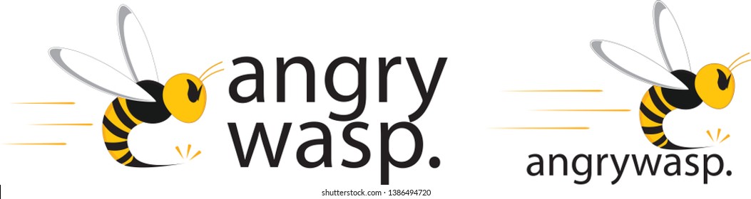 An illustration of an angry wasp, for logo use