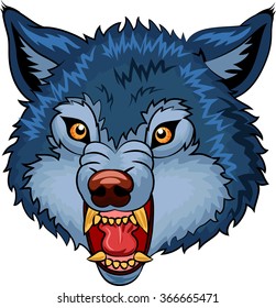 Illustration of Angry wolf cartoon character