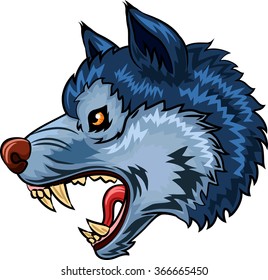 Illustration Of Angry Wolf Character Isolated On White Background