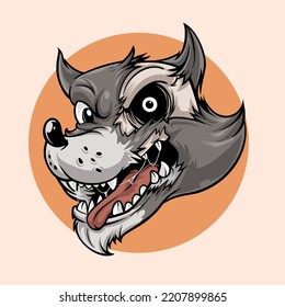 illustration of an angry wolf that looks like a skull