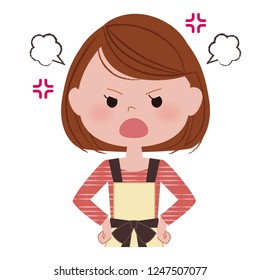 Illustration of an angry woman.