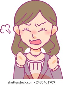 Illustration of an angry woman in a suit