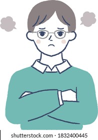Illustration of an angry young man