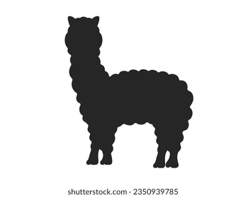 Illustration von Tier alpaca Silhouette.