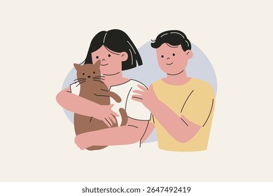 Ilustração da Terapia Assistida por Animais para Suporte Emocional
