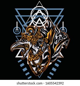 
Illustration of animal or culture from Indonesia, which is an garuda republic