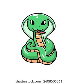 illustration animal cute cartoon snake on white background