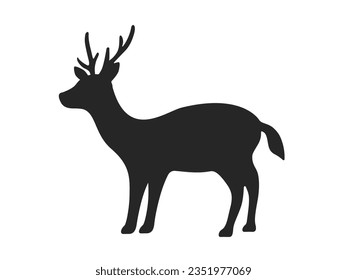 Illustration of animal deer silhouette.