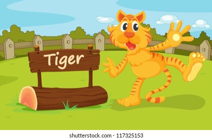 Illustration of animal enclosure at the zoo