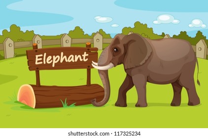 Illustration of animal enclosure at the zoo