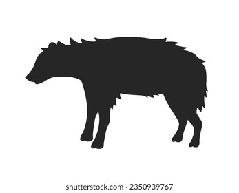 Illustration of animal hyena silhouette.