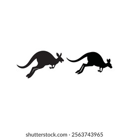 Illustration of animal kangaroo silhouette vector.