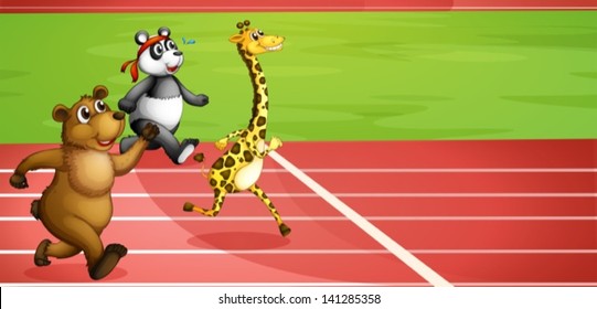 Illustration of an animal marathon